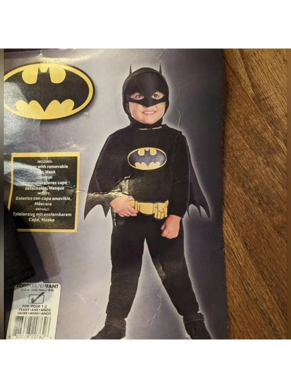 Batman Costume  fleece one piece onesie costume Size Toddler, 2-4, fits 1-2 yrs